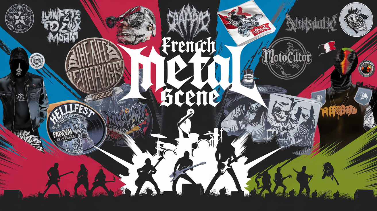Affiche collage labels festivals médias mode metal France