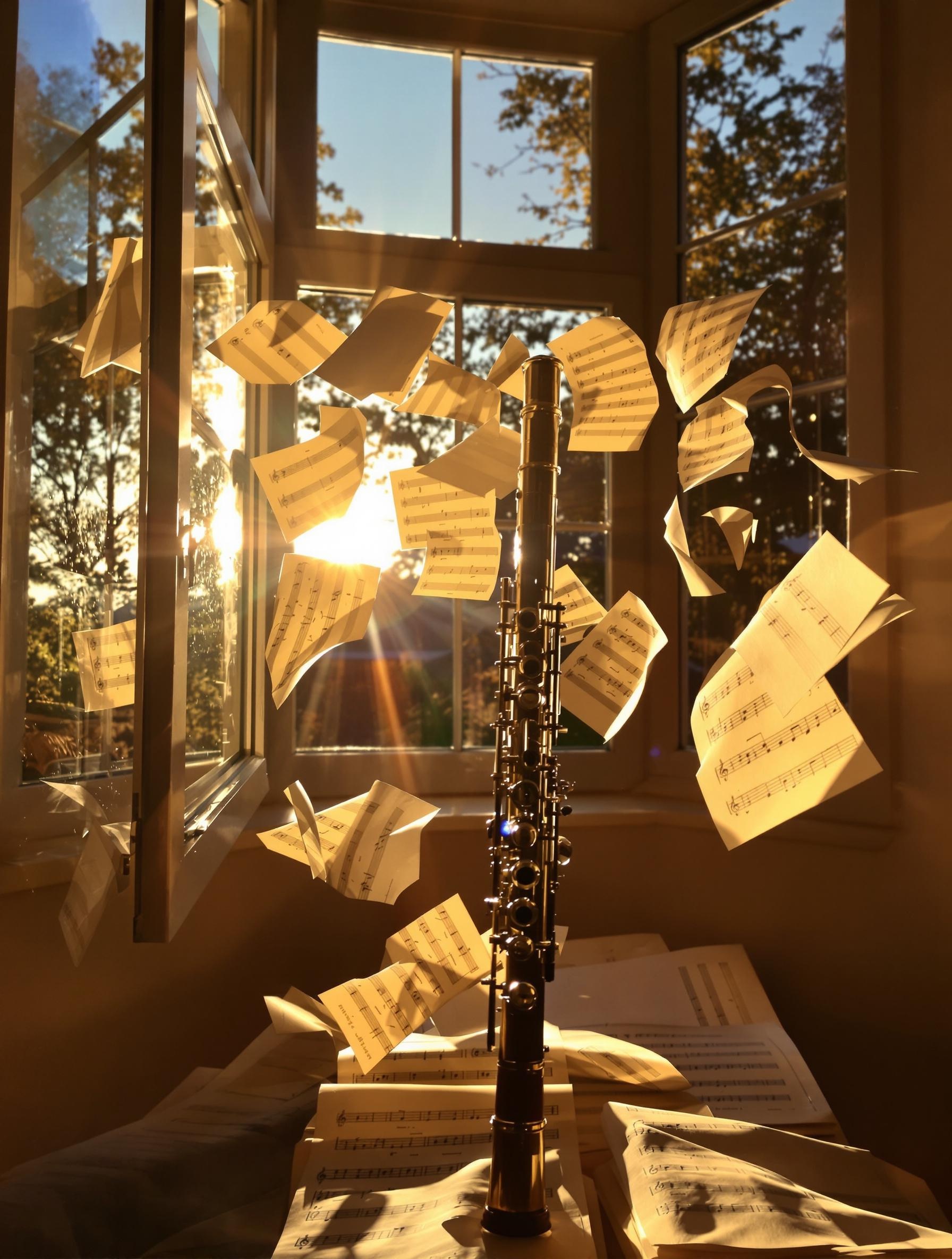 Aube pupitre flûte lumière rasante éveil musical