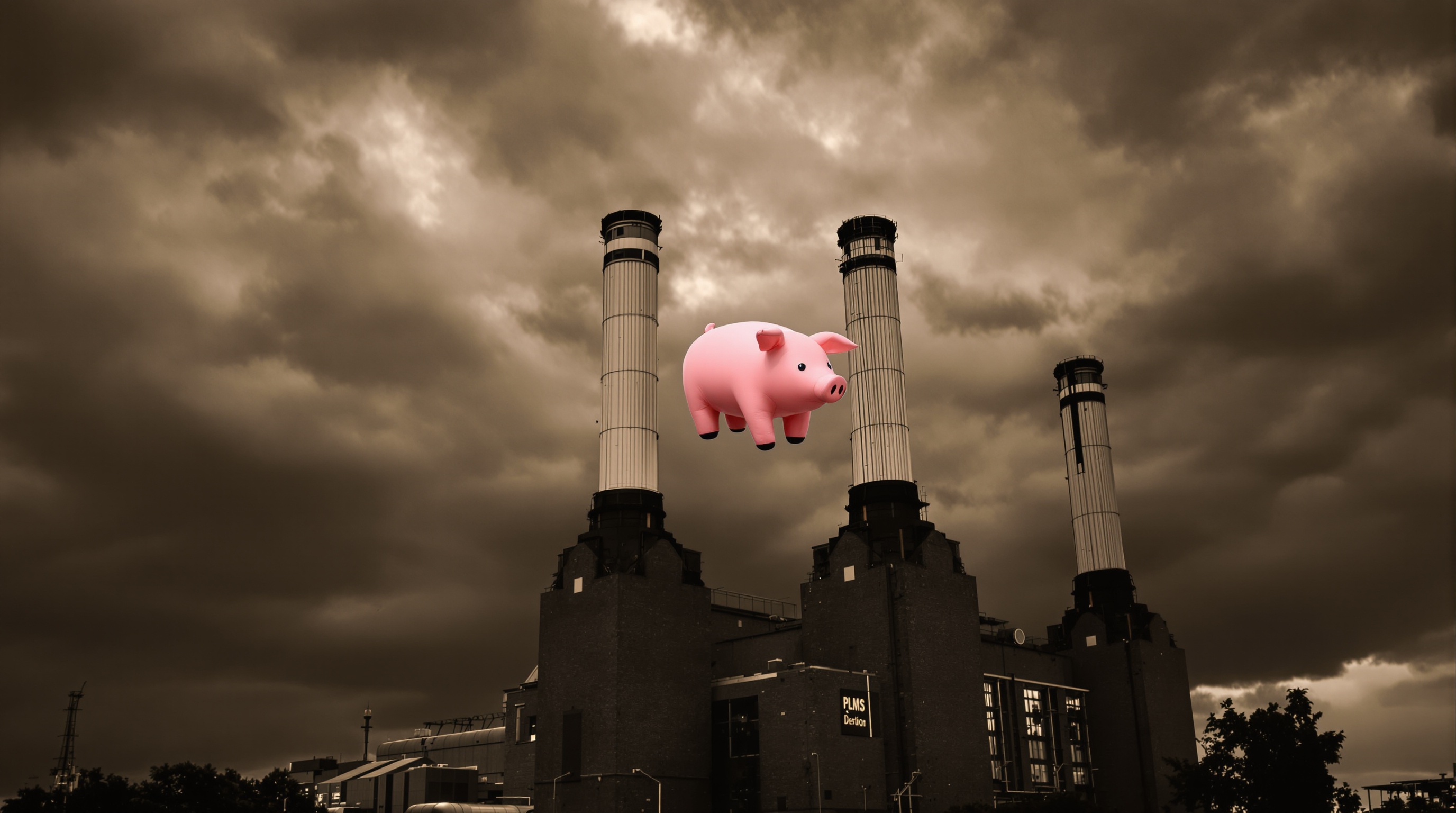 La Battersea Power Station et son cochon volant – icône dystopique de l’album Animals