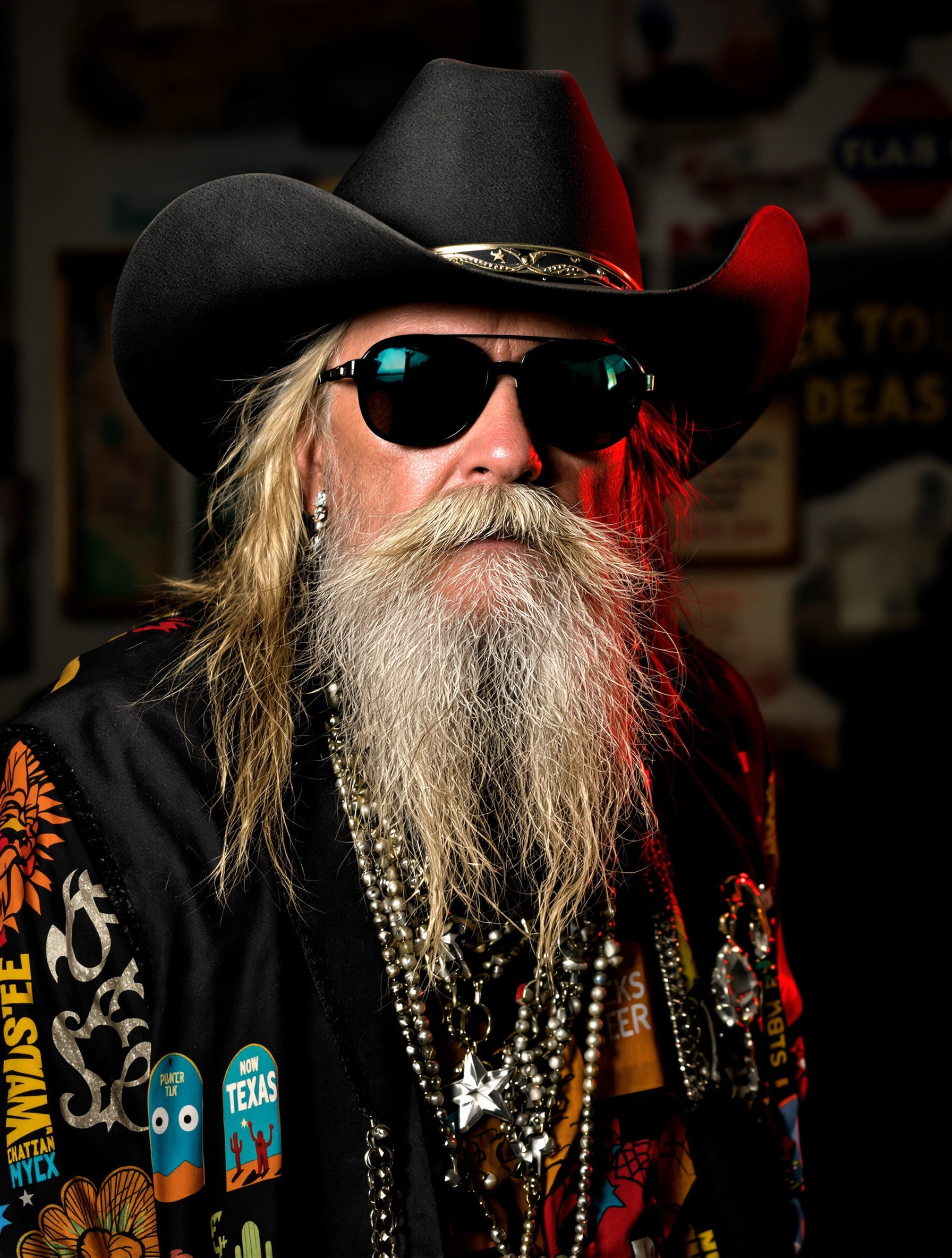 Billy Gibbons barbe chapeau culture texane