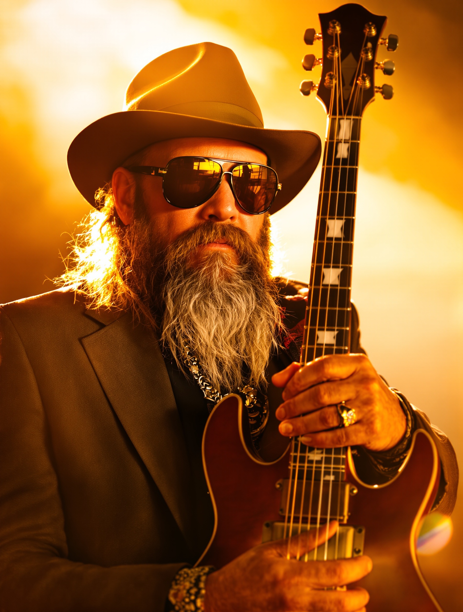 Billy Gibbons Reverend Willie G guitare rock texan barbe