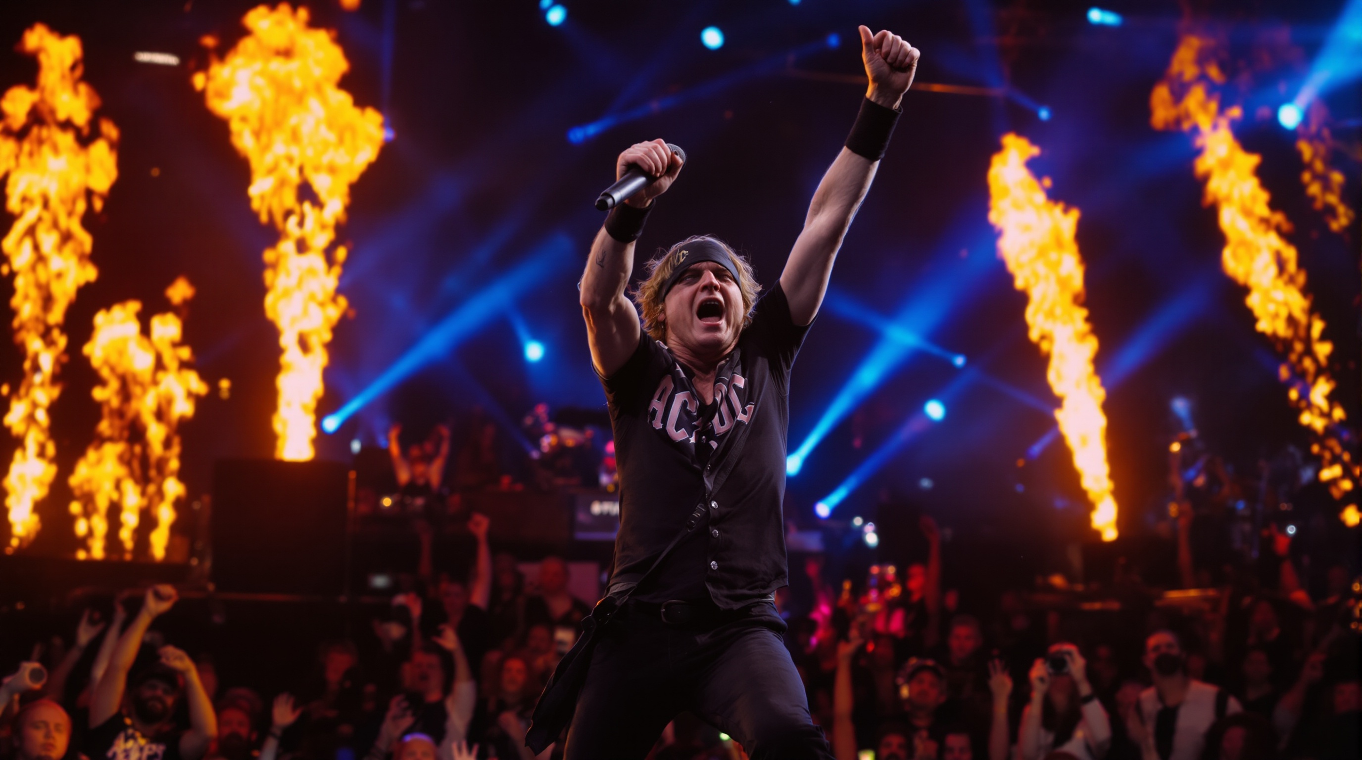 Brian Johnson galvanise la foule lors d'un live incandescent.