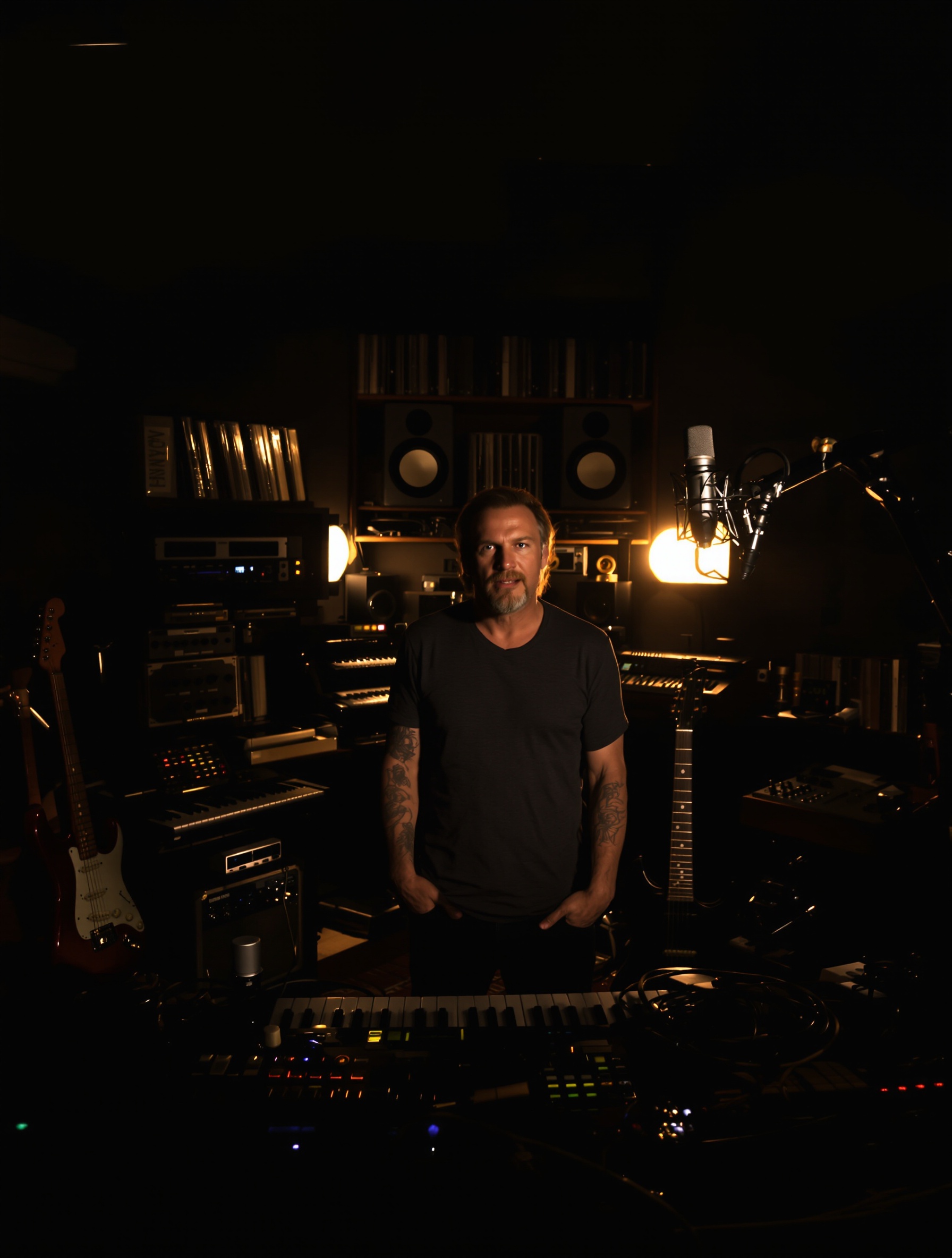 Bruce Dickinson en studio lors de l'enregistrement d'un album solo