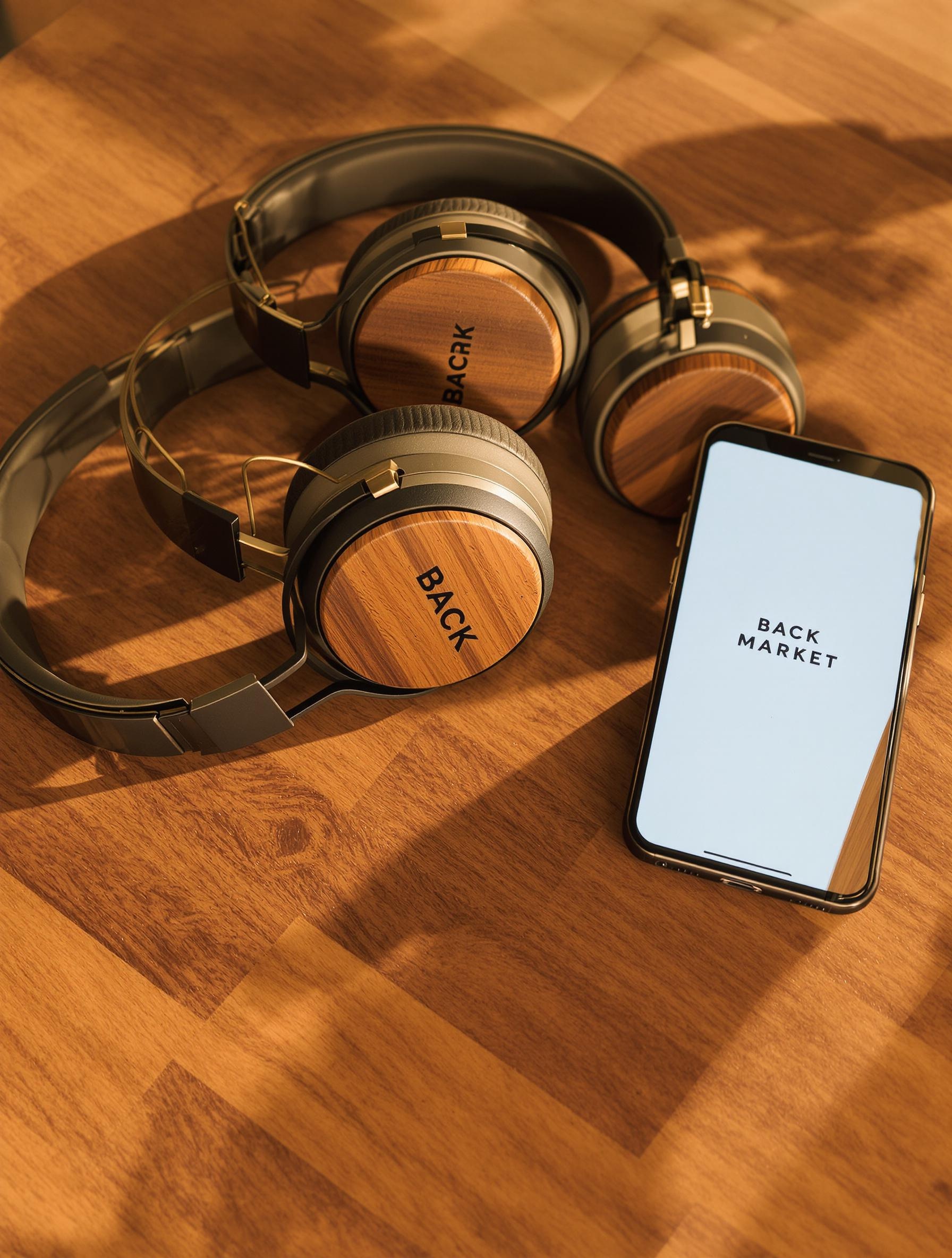 Casques Bluetooth avec finition bois synthétique, disponibles sur Back Market