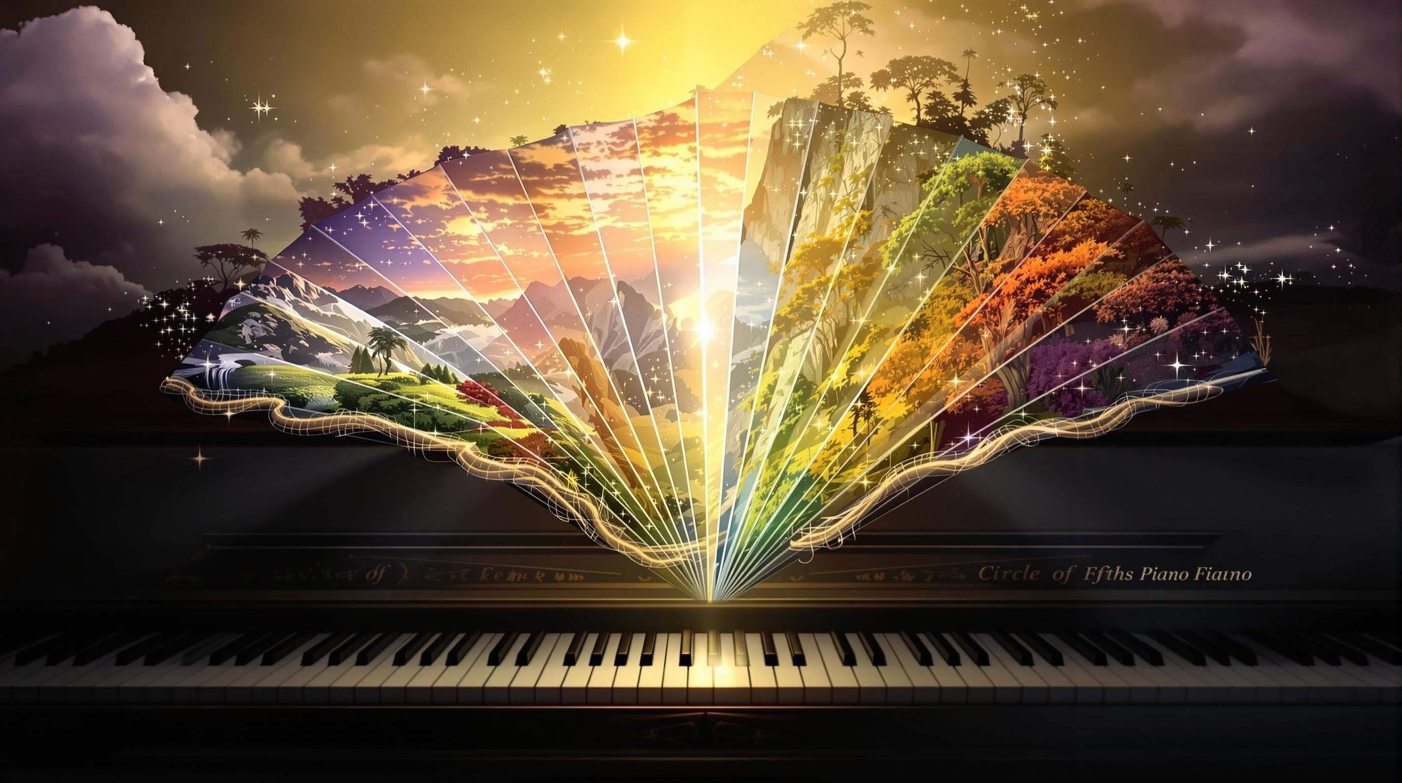 Clavier piano cercle quintes modulation couleur