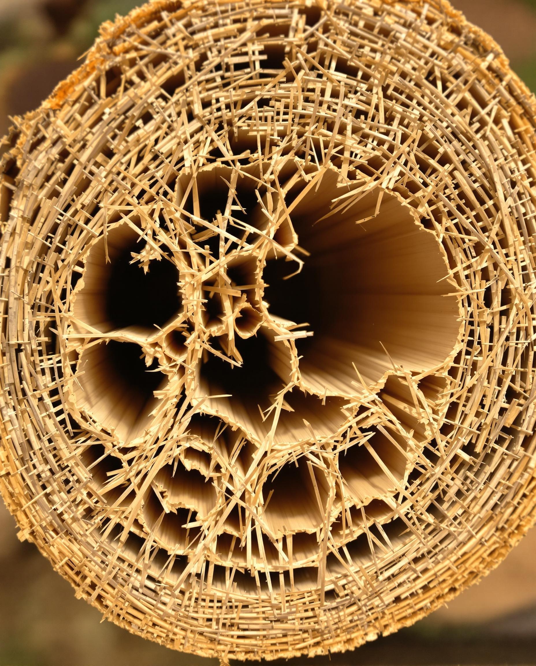 Structure fibreuse du rotin africain utilisée pour les bâtons de pluie