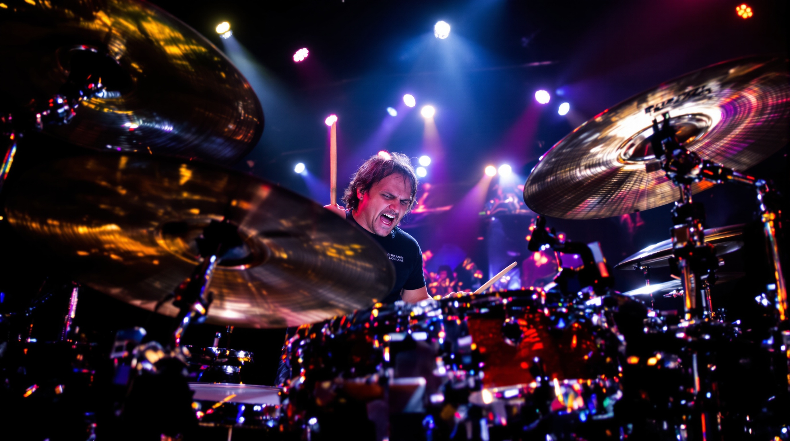 Dave Lombardo en pleine action avec Grip Inc., incarnant la polyvalence loin de Slayer.