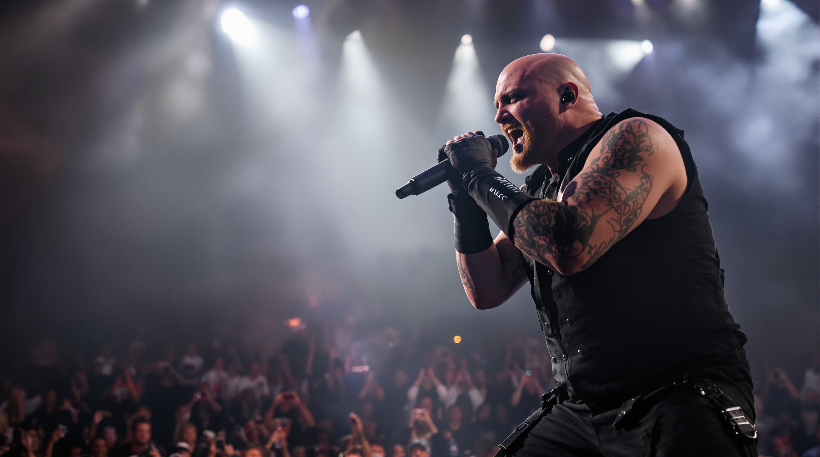 David Draiman de Disturbed en concert