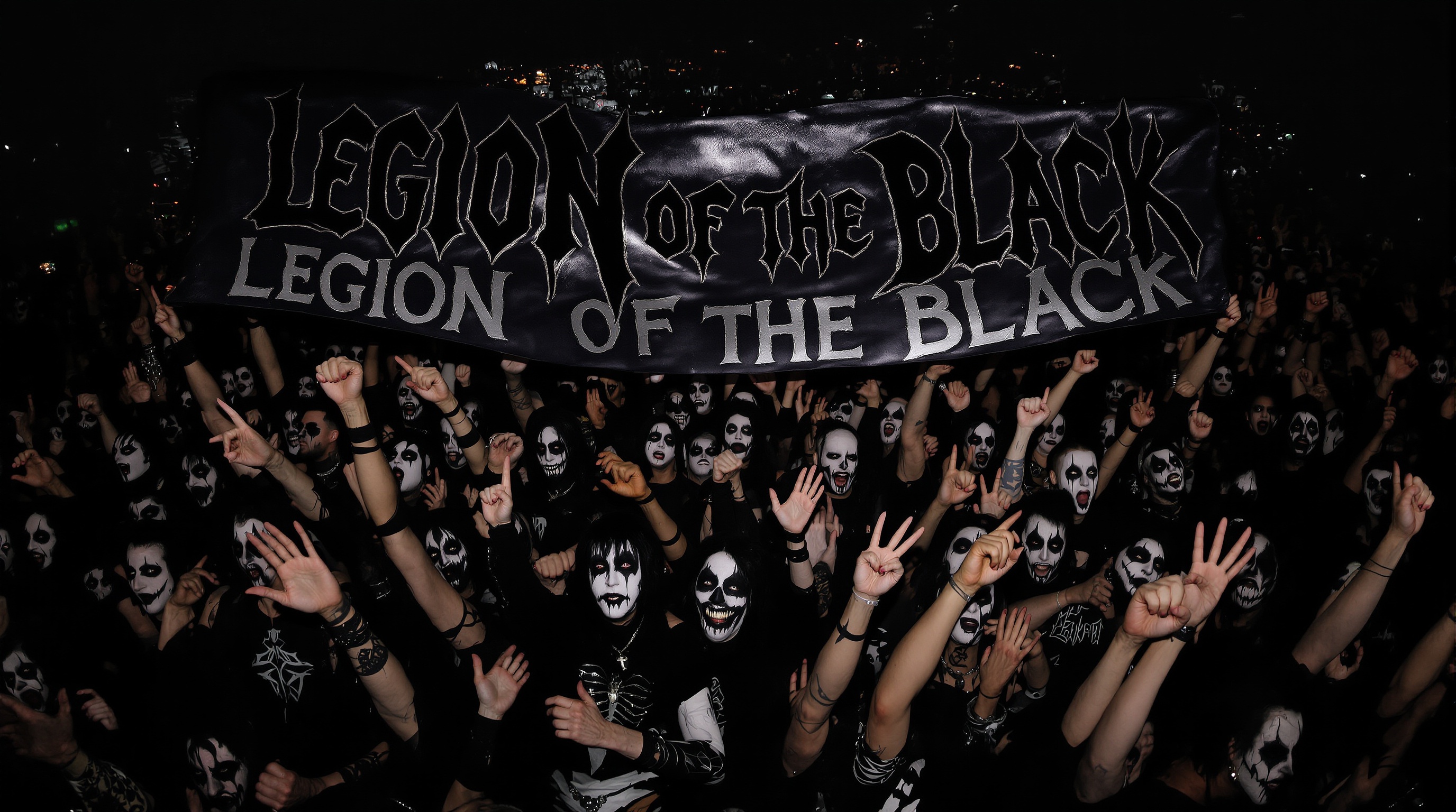 Photo expressive de la foule Legion of the Black Black Veil Brides