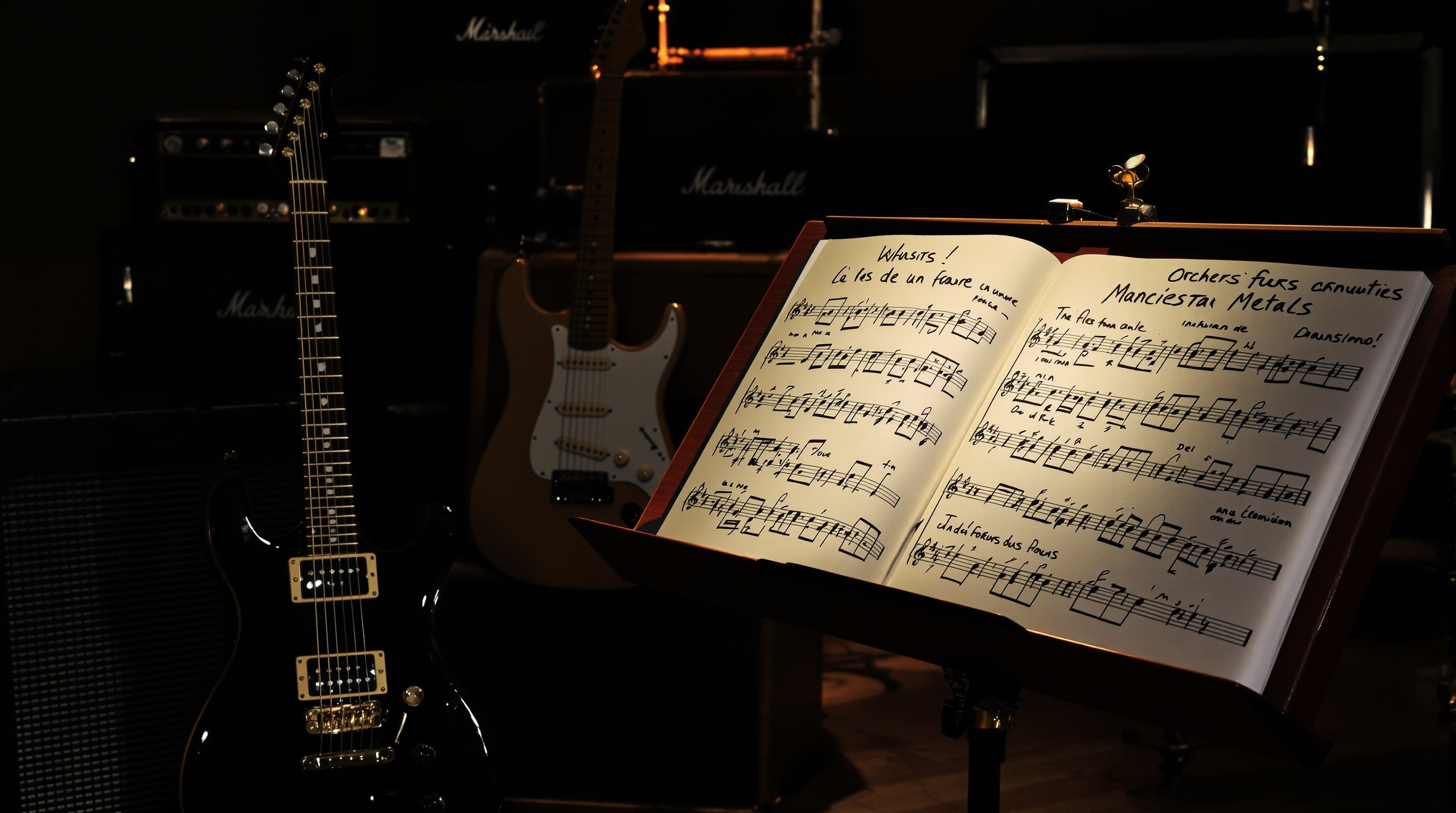 Fusion instruments classiques metal pupitre orchestre guitare