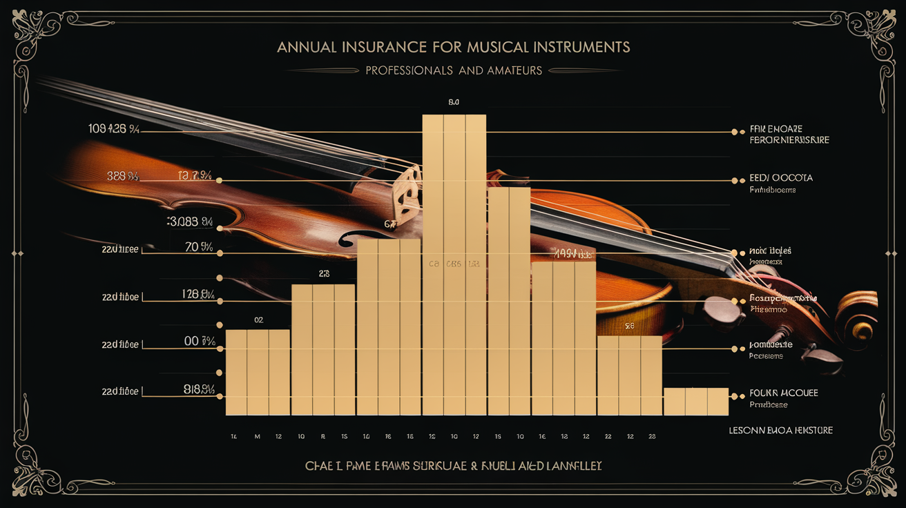 Graphique stylisé comparant tarifs annuels pro vs amateur assurance instrument musique