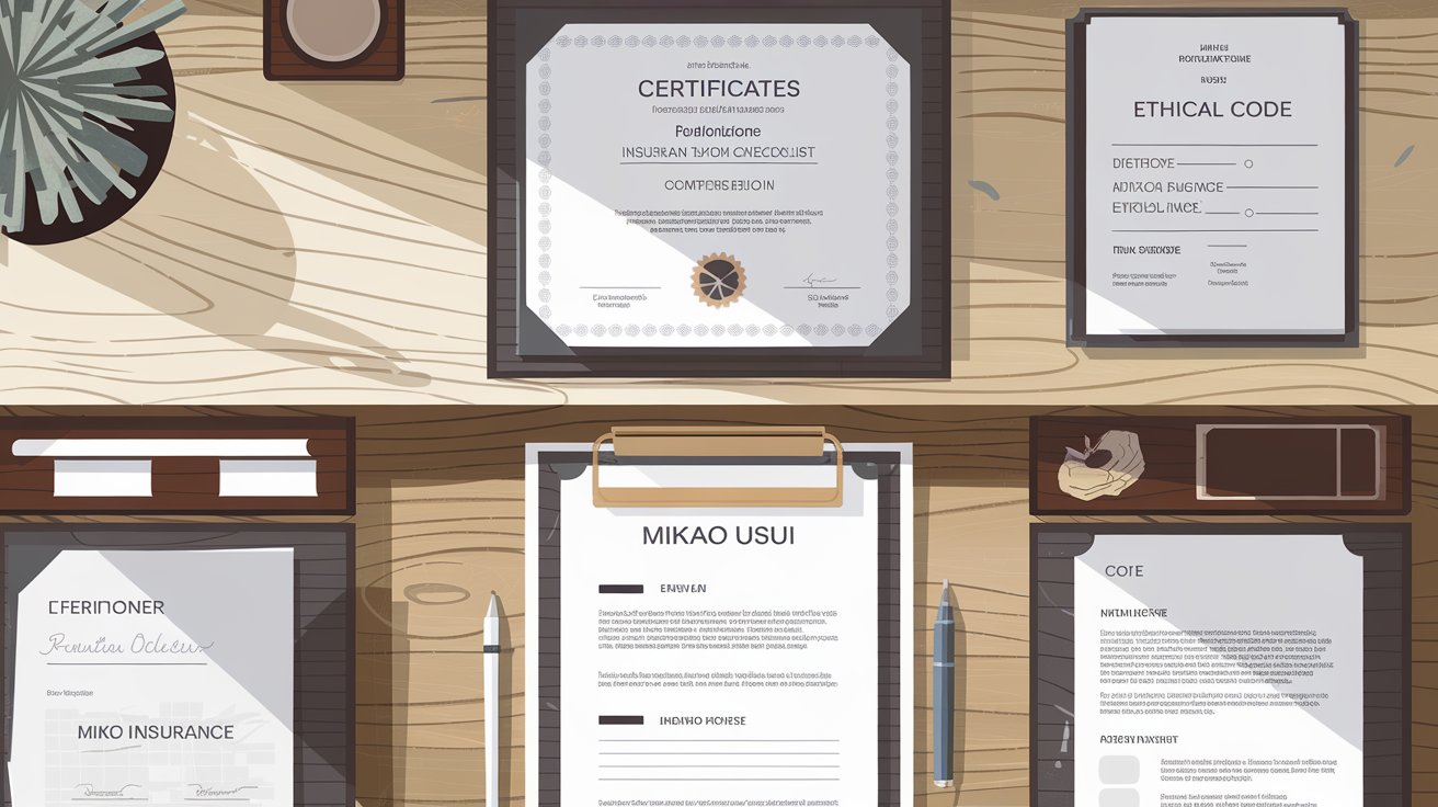 Checklist documents praticien Reiki professionnel.