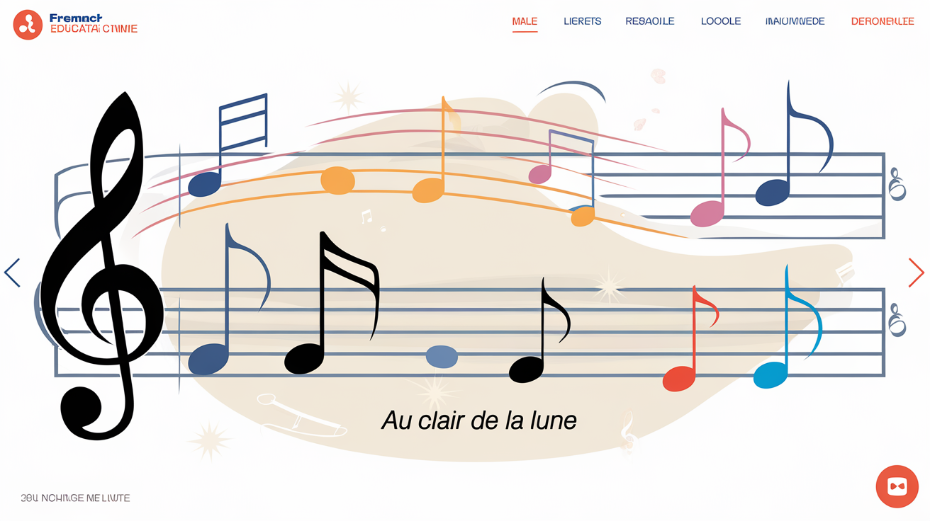 schéma pédagogique portée clé de sol notes Au clair de la lune