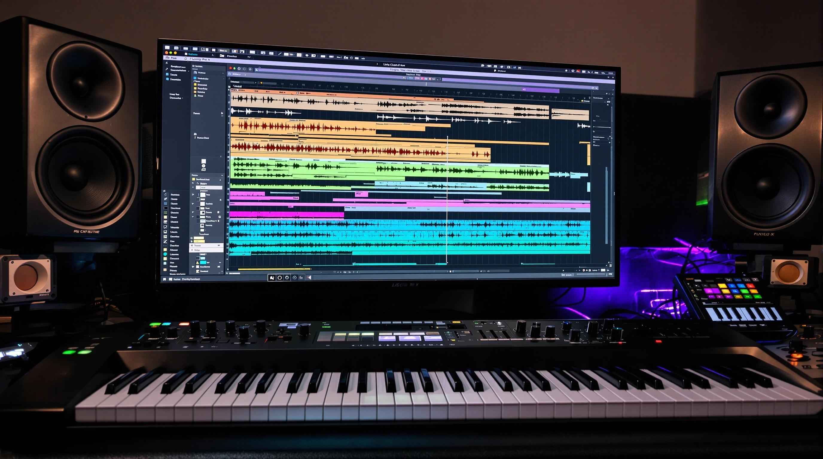 Interface d'un logiciel d'arrangement musical professionnel