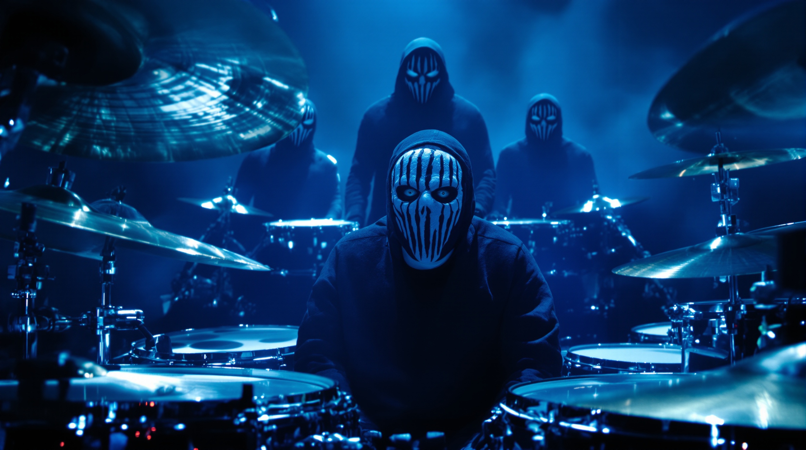 Jay Weinberg masqué lors de son arrivée chez Slipknot