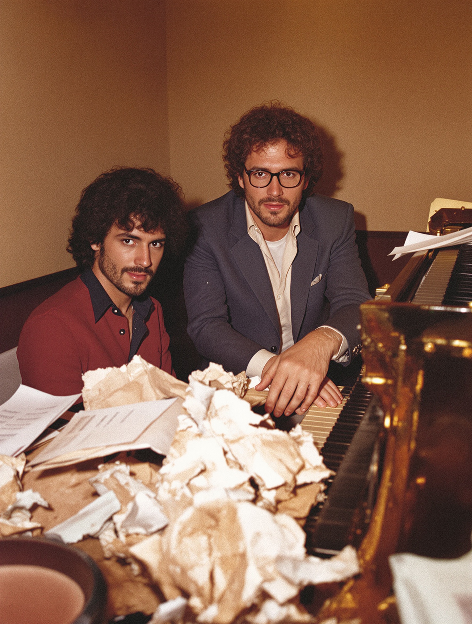 Julien Clerc et Luc Plamondon en studio, 1983, échange créatif intense