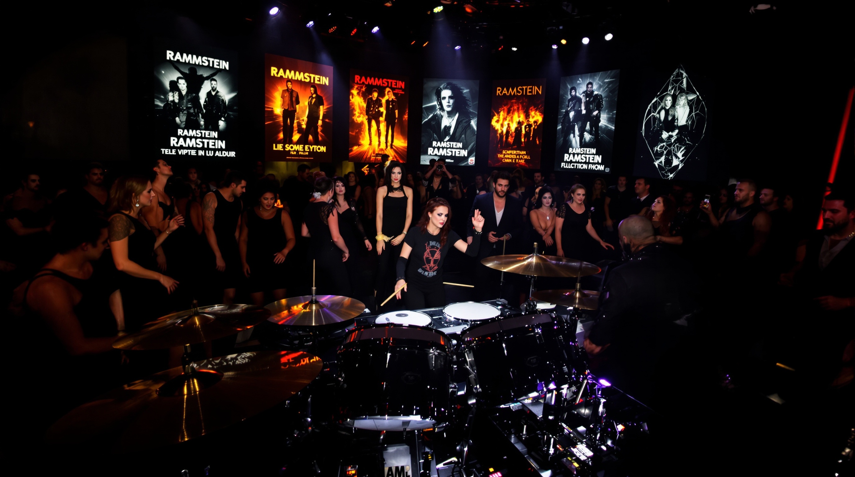 Mariage alternatif avec ambiance Rammstein et batterie