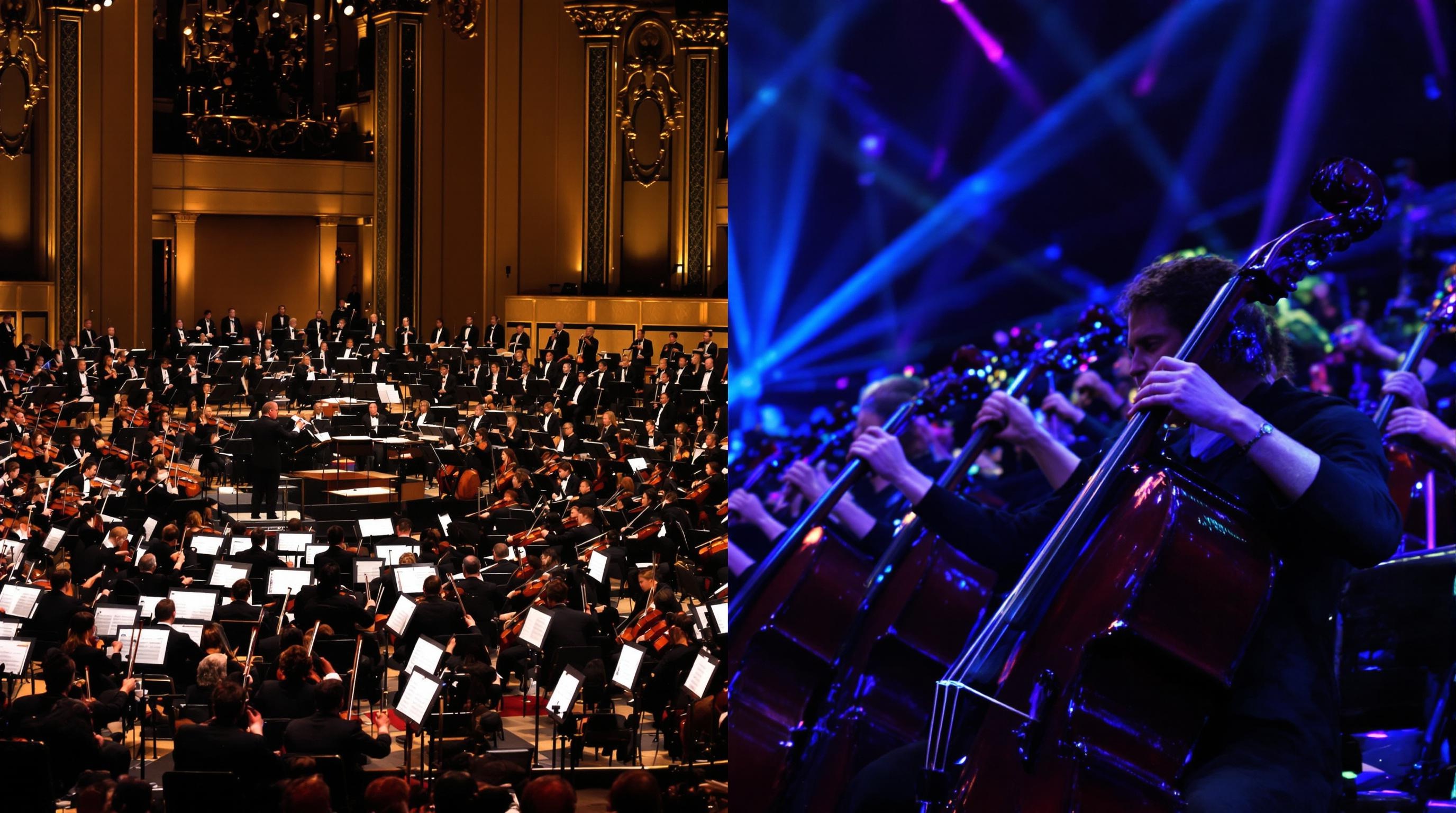 Comparaison entre les orchestres S&M 1999 et S&M2 2019, avec un focus sur les violoncelles.