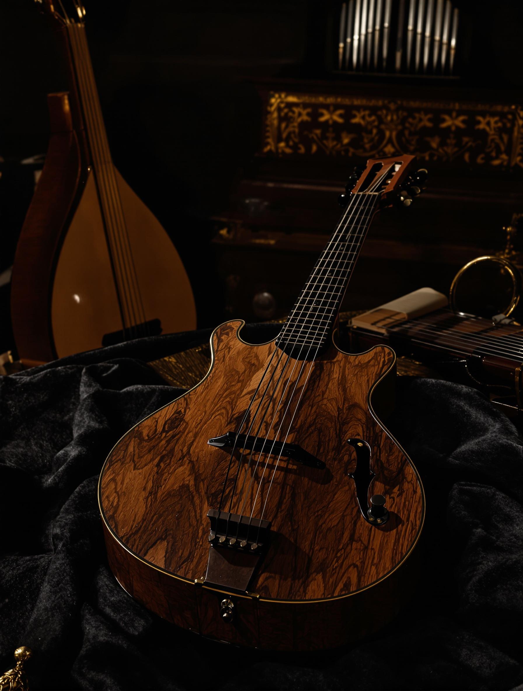 Guitare baroque cinq chœurs luth clavecin XVIIe salon princier