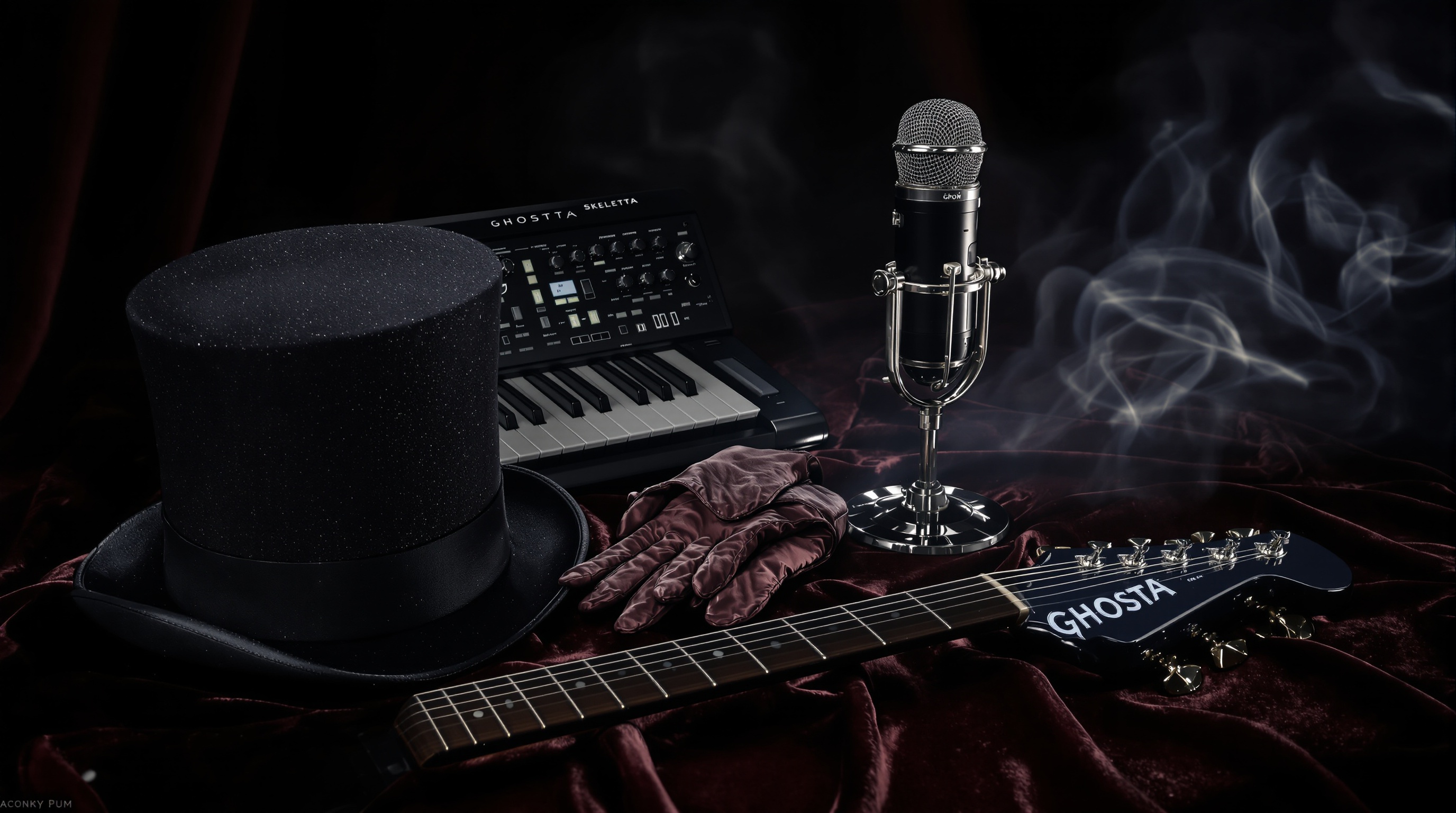 Nature morte instruments Skeletá Ghost
