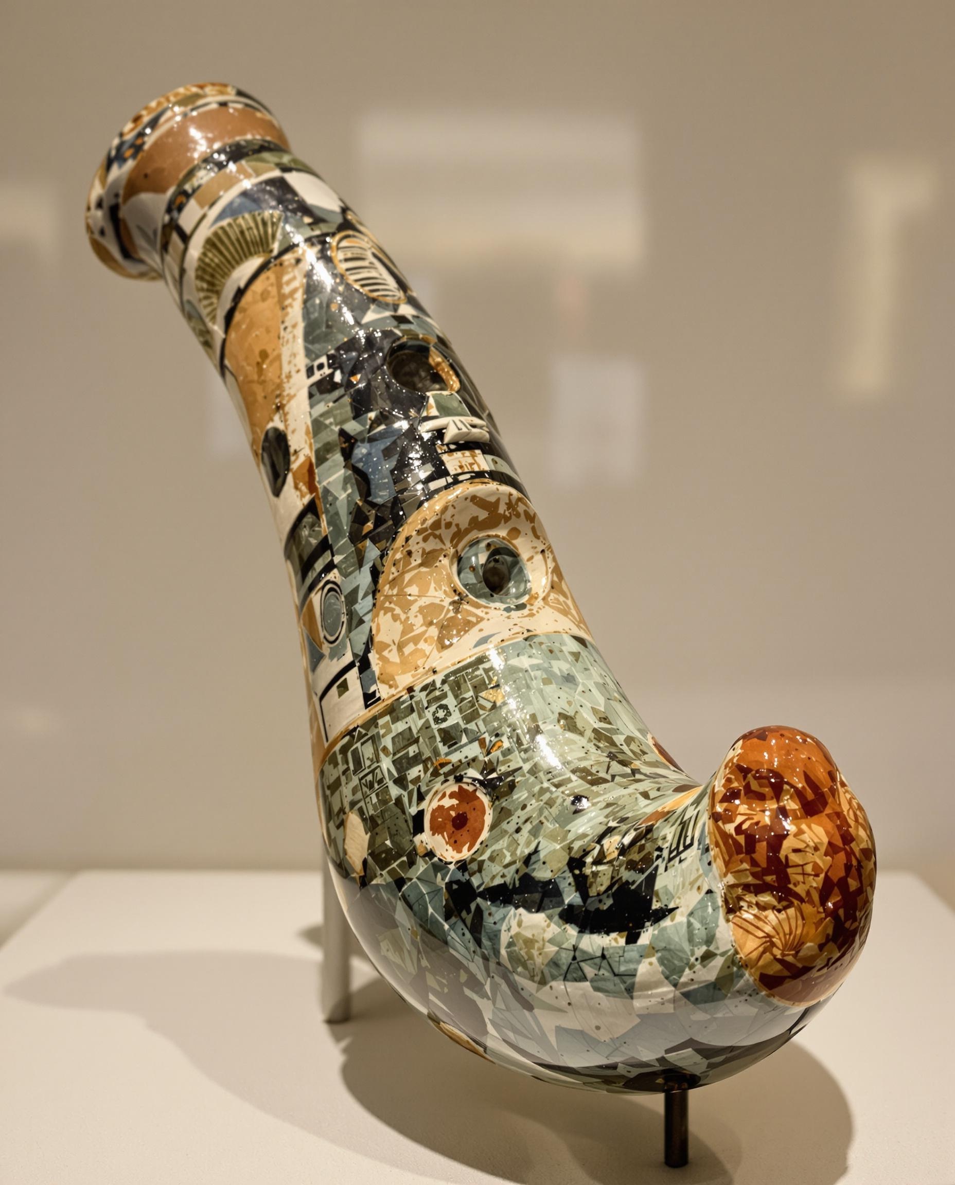 Ocarina aztèque en céramique vernissée exposé au Pérou