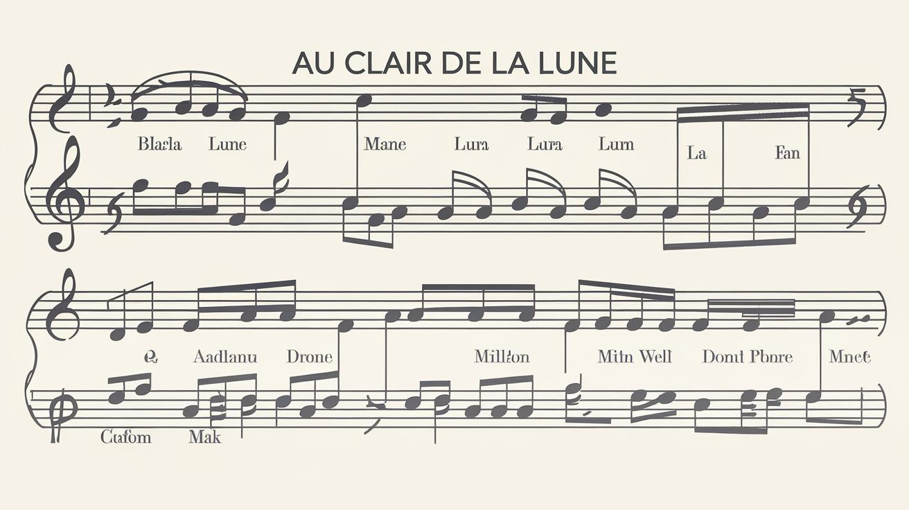 extrait partition au clair de la lune annotée couleurs