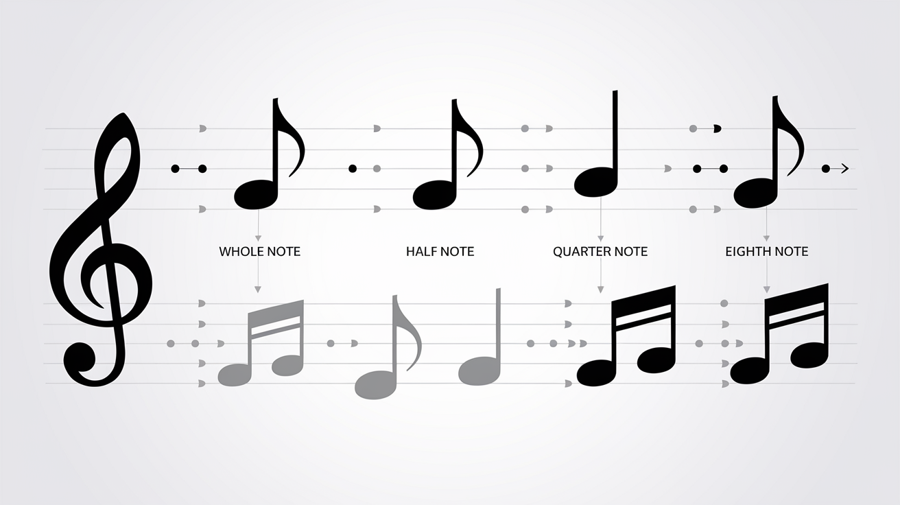 Exemple visuel figures notes silences solfège