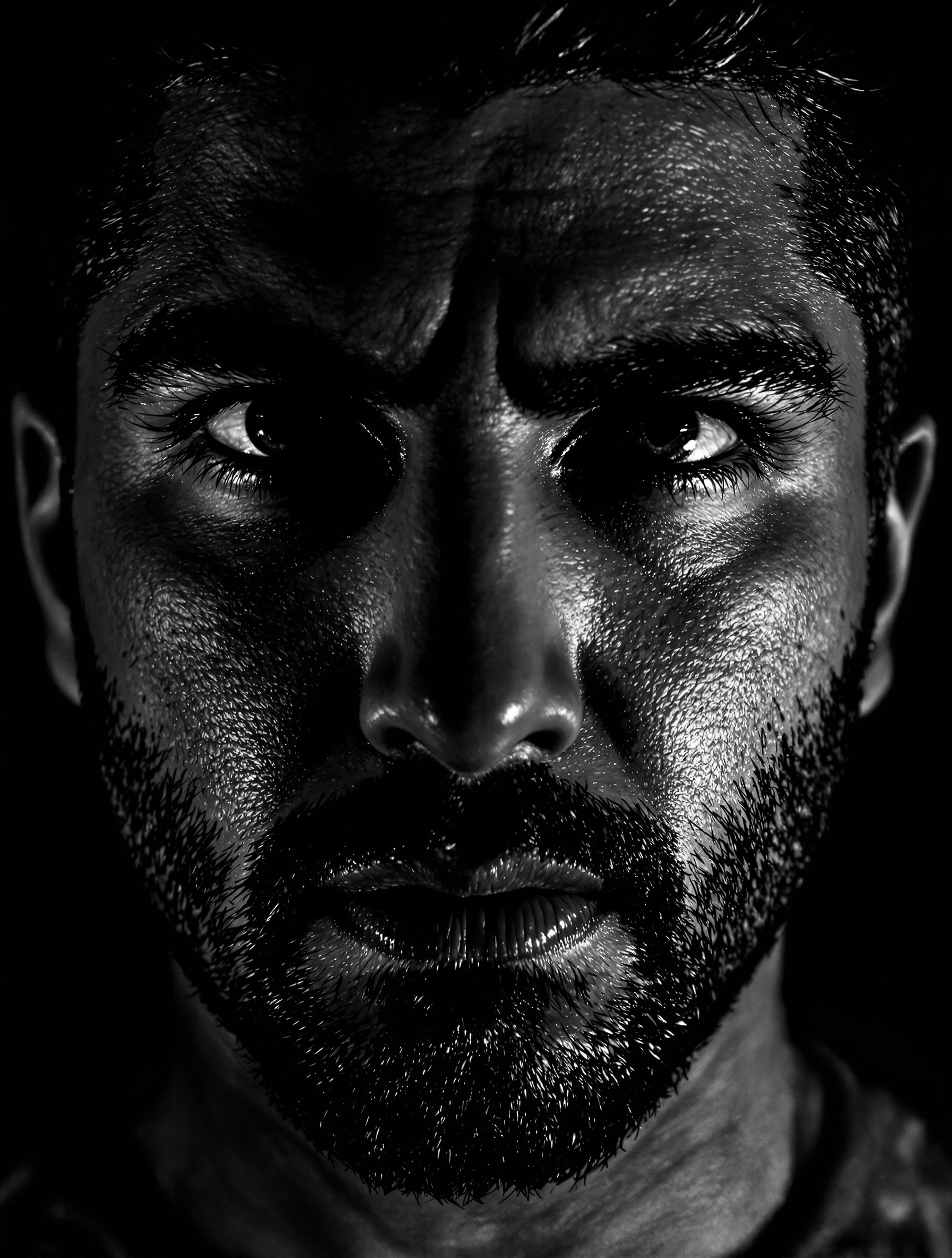 Portrait intense de Chino Moreno en noir et blanc