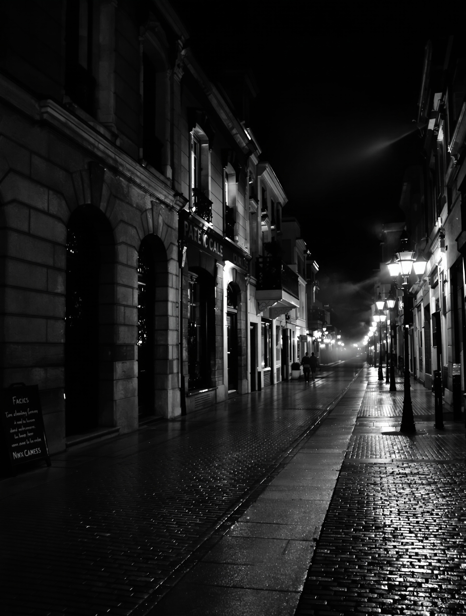 rue parisienne déserte nuit mélancolie