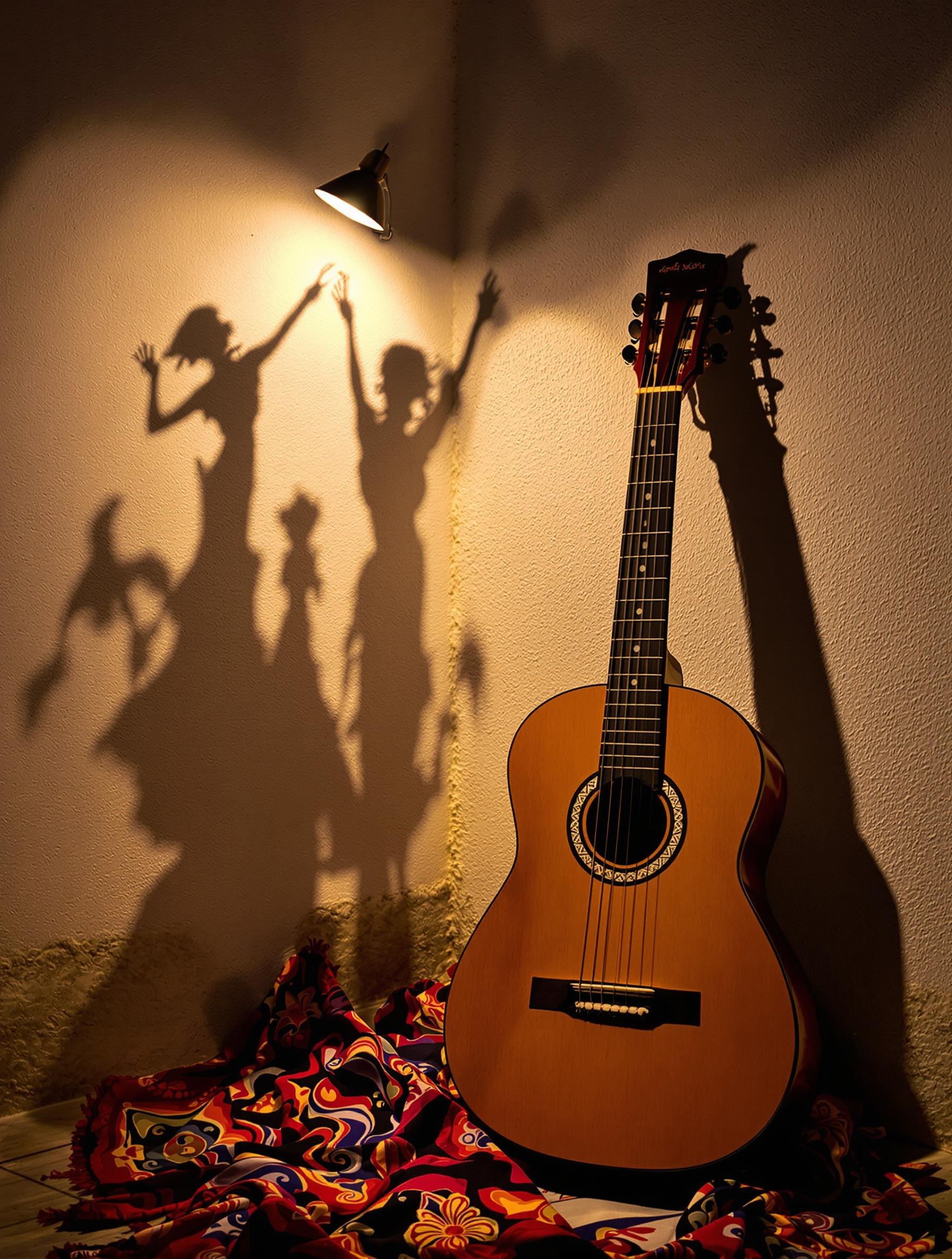 Scène andalouse guitare classique danse seguidilla palmas folklore