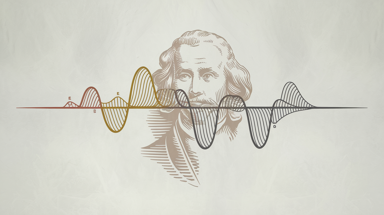 Schéma conceptuel du Hertz et portrait stylisé d’Heinrich Hertz
