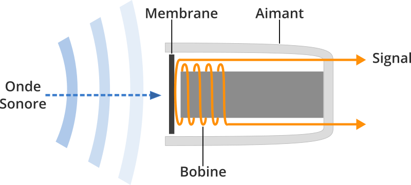 Schéma fonctionnement microphone dynamique