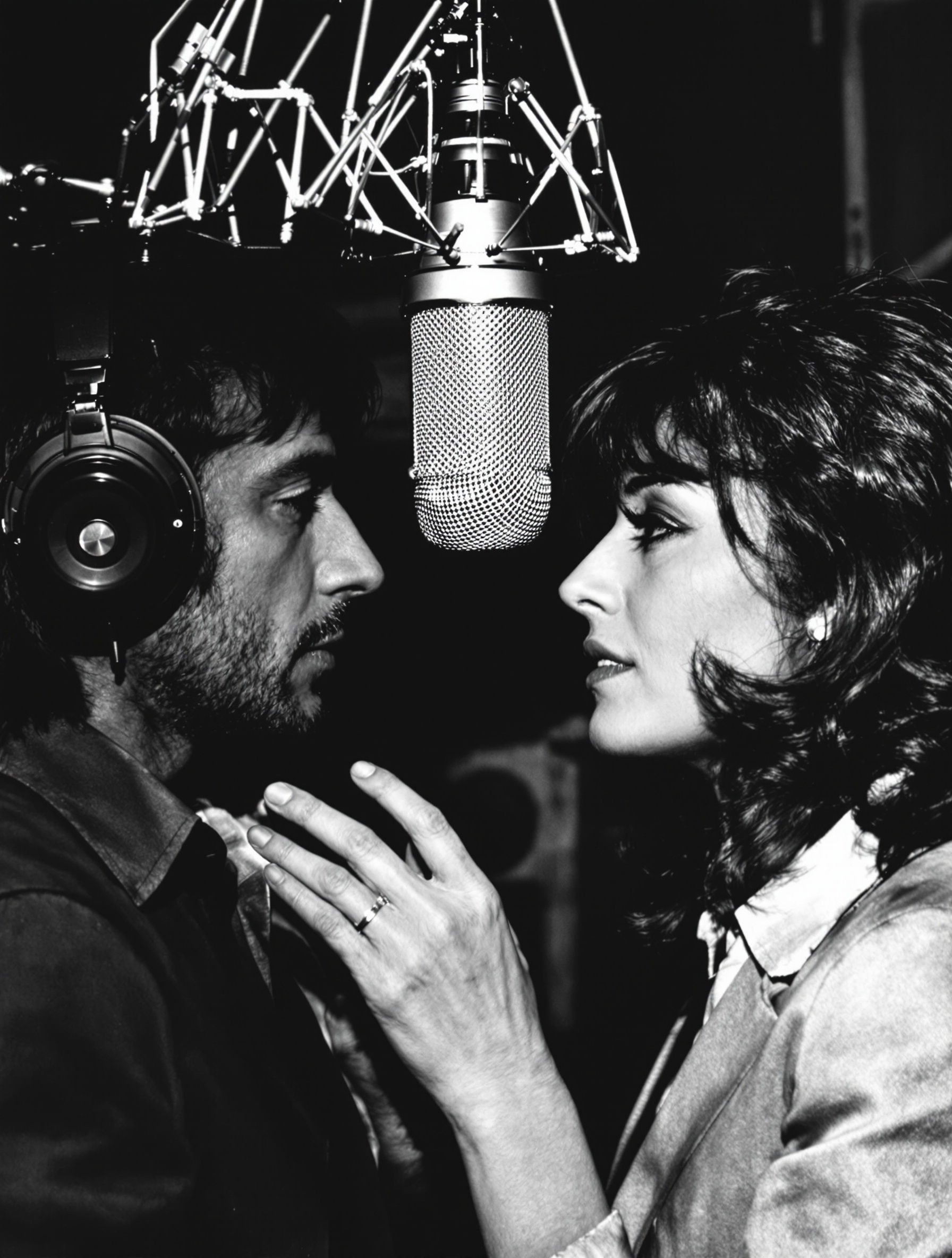 Serge Gainsbourg en studio avec Juliette Gréco ou Françoise Hardy – harmonie intemporelle entre deux icônes
