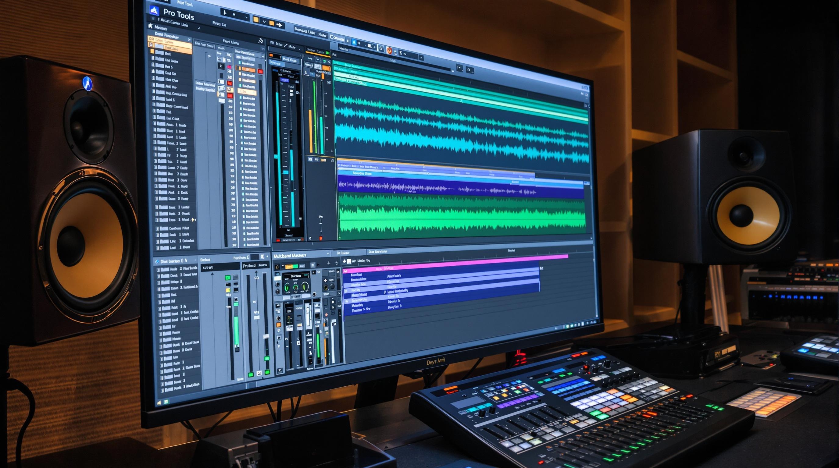 Écran Pro Tools avec plugin de mastering multibande