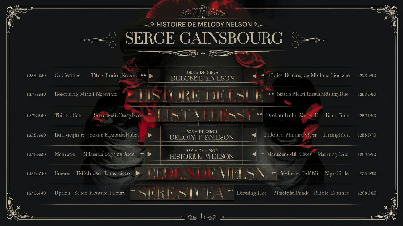 Tableau tracklist Histoire de Melody Nelson – titres pistes durées ambiance rôle narratif