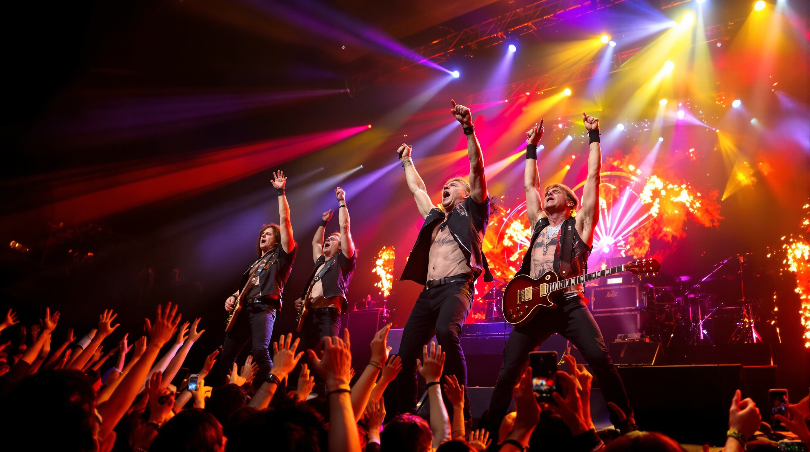 Un tribute band d'AC/DC en pleine performance, capturant l'esprit original du groupe